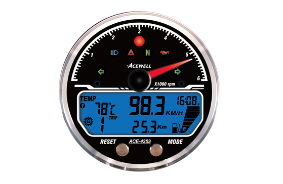 ACE-4000 sereis  Multi-Function Speedometer, with Digital LCD Display and needle gauge
